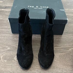 Rag & Bone Black Suede Ashby Ankle Boots